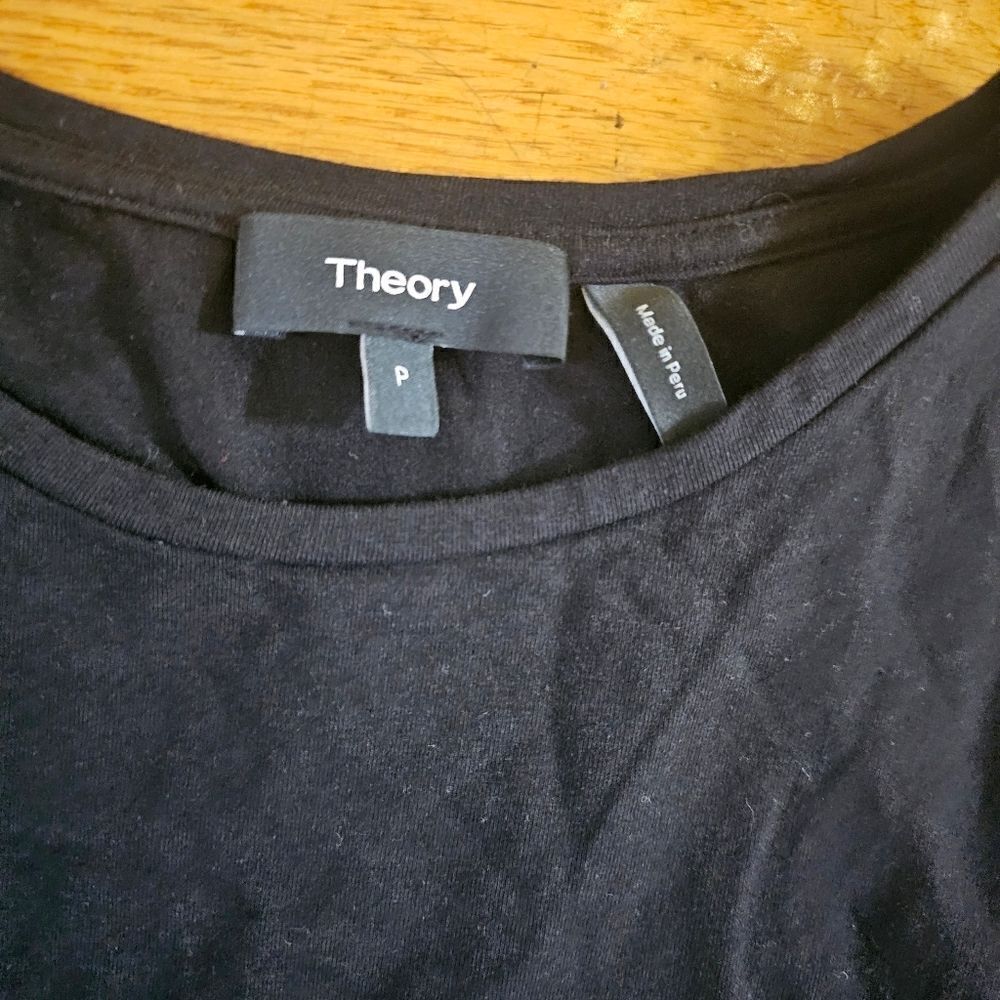 Theory Black Gather Sleeve Dress XS US 0 - Picture 6 of 10